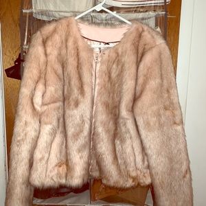 Express pink fur jacket